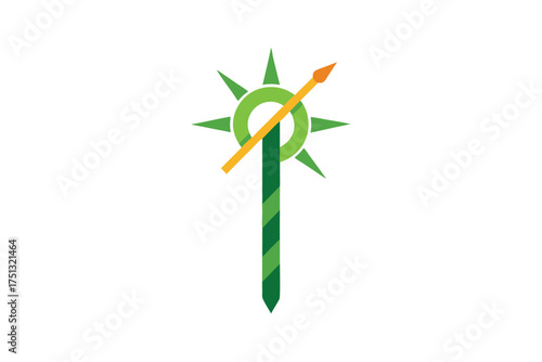 Abstract sugar cane stalk compass icon design