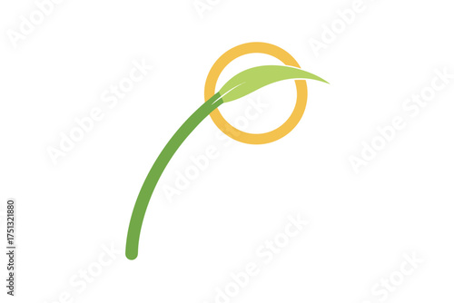 Minimalist sugar cane stalk with dotted ring orbit