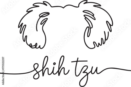 Shih Tzu Line Art: Minimalist Dog Breed Illustration