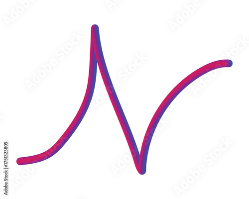 Blue and magenta abstract line on white background