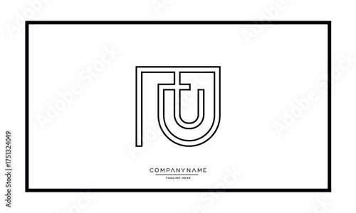 Alphabet letters U or UU logo monogram