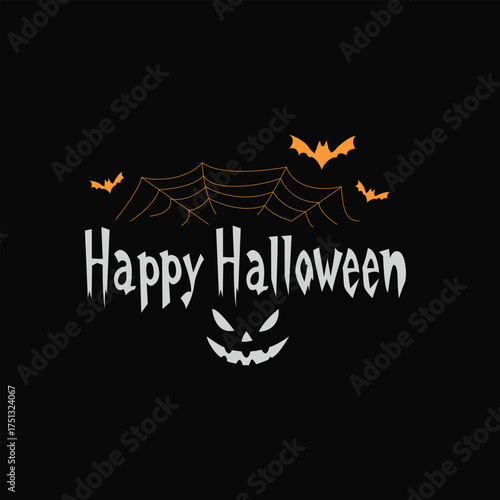 Halloween Graphic T-Shirt Print Design, Flat Vector Illustration, Scary and Cute Typography
