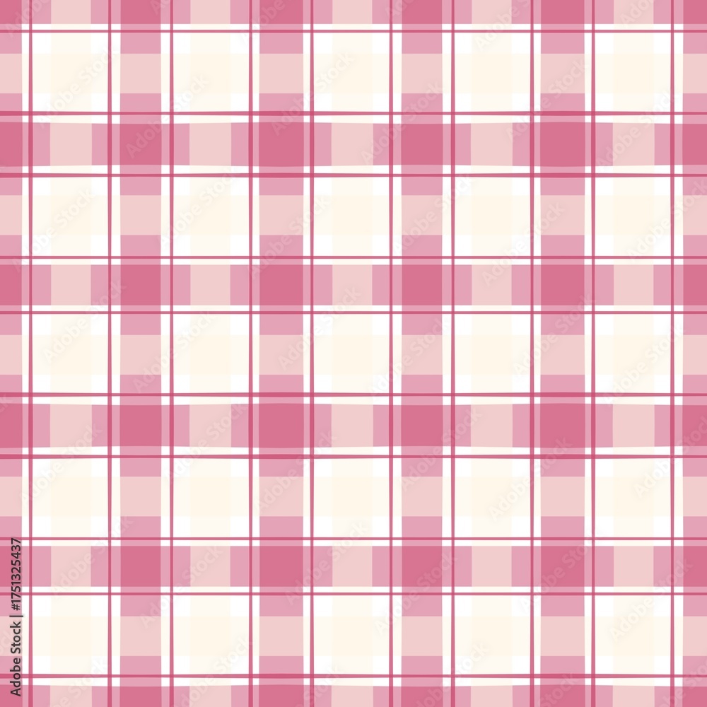 Fototapeta premium Gingham grid tablecloth pattern seamless textured background 
