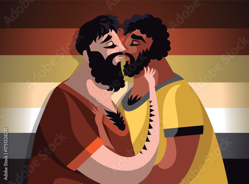 pride flag men kissing