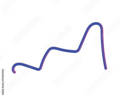 Blue and magenta line graph on white background abstrac .eps