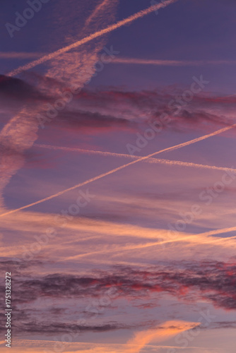 sunset over the clouds
