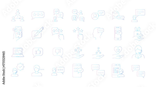 Vector art of set of business and management icons