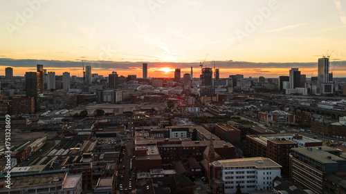 Birmingham Deritend Sunset Aerial Photo