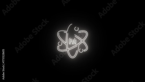 Artificial Intelligence Icon Animation  Futuristic Tech Motion Graphic