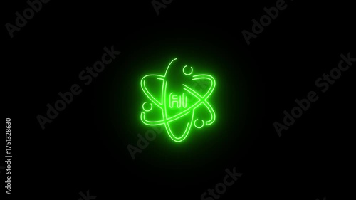 Artificial Intelligence Icon Animation  Futuristic Tech Motion Graphic