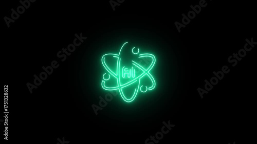 Artificial Intelligence Icon Animation  Futuristic Tech Motion Graphic