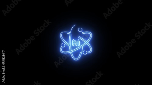 Artificial Intelligence Icon Animation  Futuristic Tech Motion Graphic