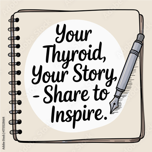 Your Thyroid Your Story Awareness Illustration