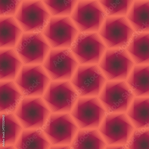 Red Hexagon Roses Seamless
