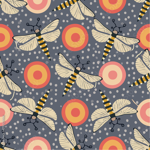 twilight clementine stripe tile — flat minimalist textile repeat
