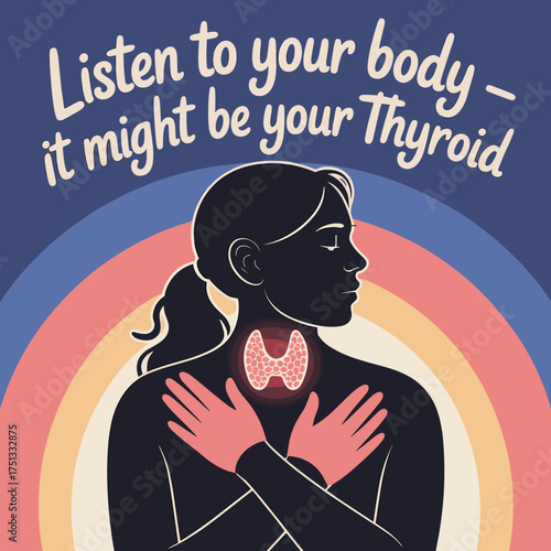 Listen to Your Body Thyroid Awareness Illustration