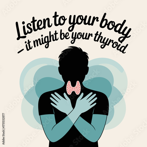 Listen to Your Body Thyroid Awareness Illustration
