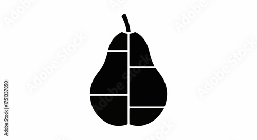 Geometric pear silhouette with clean lines and modern design