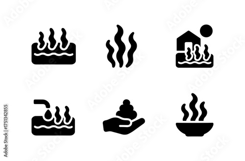 Spirulina cultivation icons for eco friendly farming design