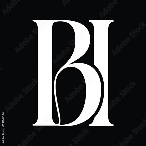 Bi initial letter logo design symbol monogram