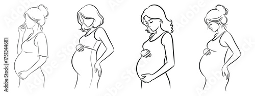 Illustration of a pregnant woman in a serene pose