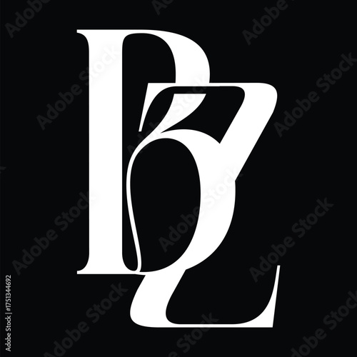 Bz initial letter logo design symbol monogram