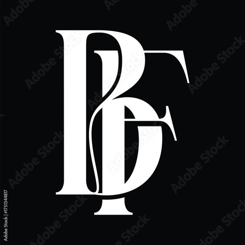 Bf initial letter logo design symbol monogram