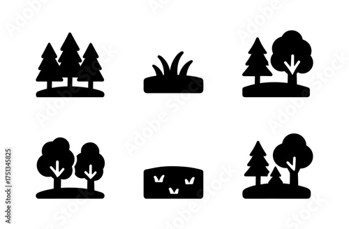 Woodland nature icons collection for graphic design and digital projects