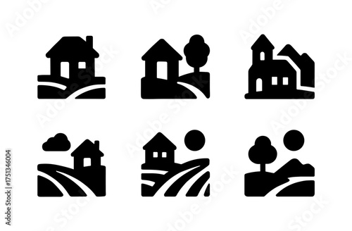 Country home icons collection for design and decoration projects