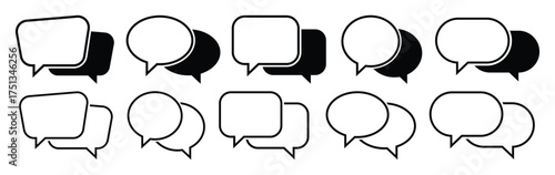 Empty bubble speech vector set. Chatting box, message box