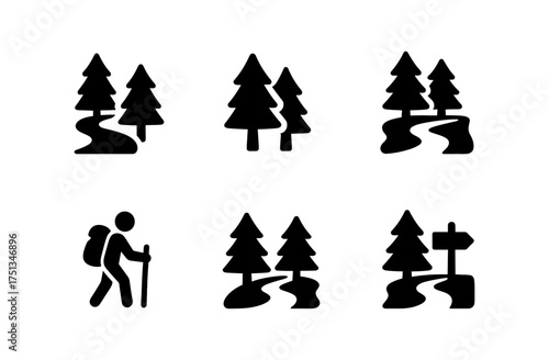 Adventure forest icons collection for outdoor themed designs