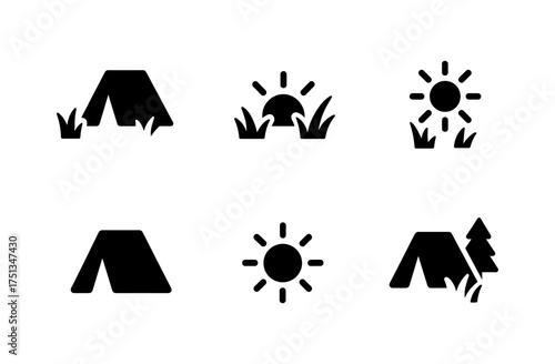Camping and nature icons collection for outdoor theme design