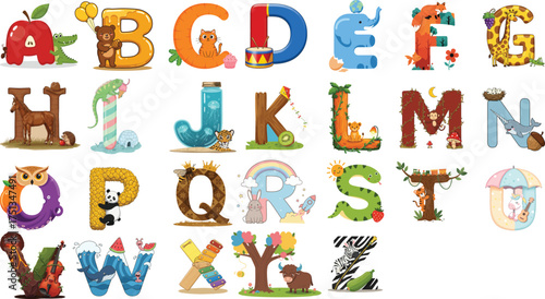 A to Z Animal Alphabet Letters – Cute Educational ABC Poster for Kids