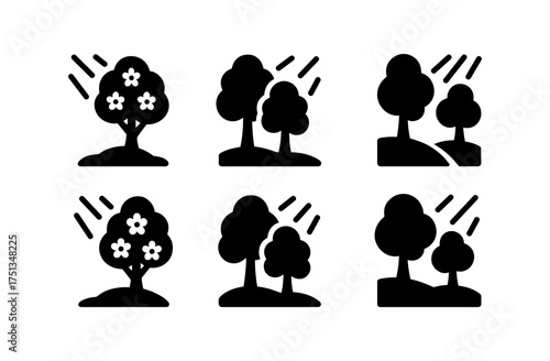 Spring forest icons collection for nature-themed designs and graphics