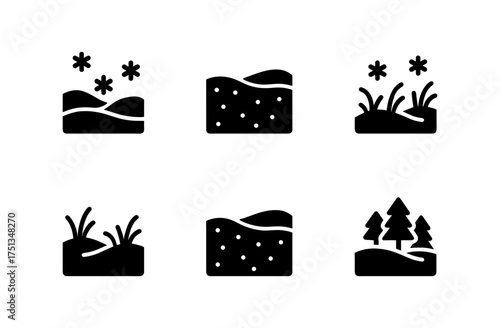 Winter silhouette icons set for seasonal design projects and holiday themes