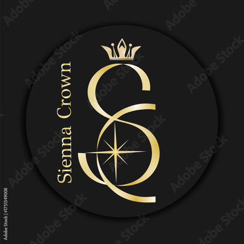 An elegant, luxurious logo with a crown and the initials S and C. Symbolizing prestige, sophistication, and royal style.