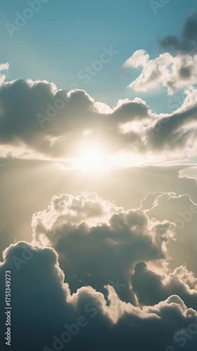Clouds passing at Sunrise in the Sky above the Earth