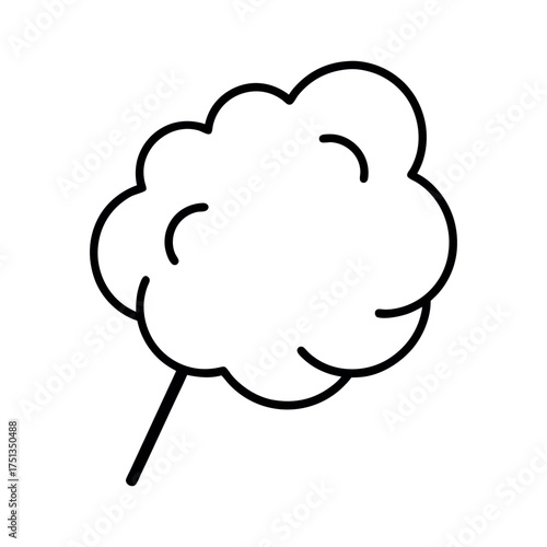 cotton candy outline line art vector