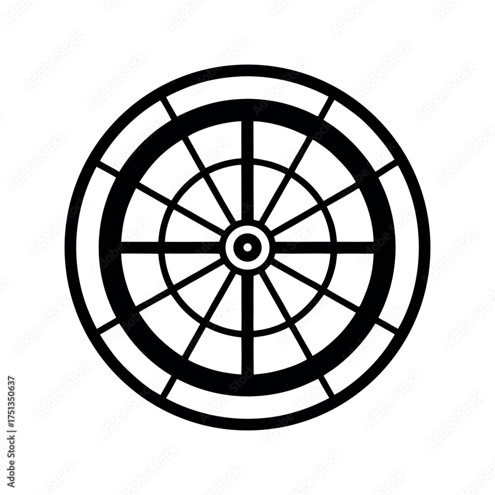 Fototapeta premium dart board outline line art vector