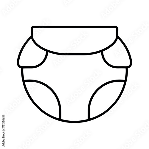 diaper outline line art vector