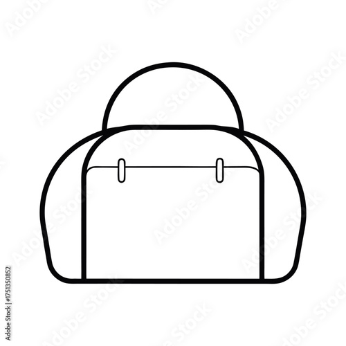 duffel bag outline line art vector
