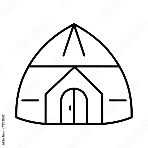 eskimo tent outline line art vector