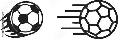 Soccer ball icons with motion lines Keywords: soccer, football, ball, sport, game, competition