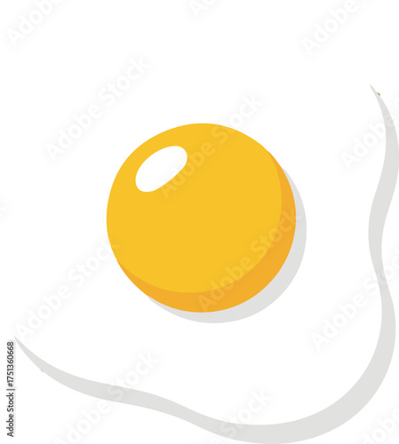 Simple Fried Egg Yolk, Flat and Breakfast vector illustration
