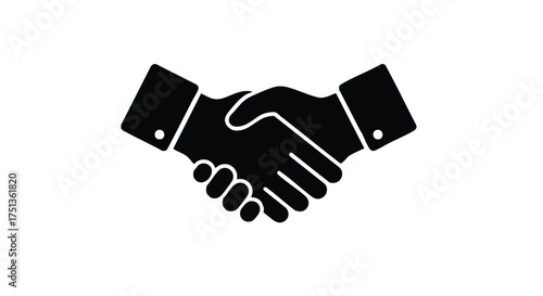 Handshake icon representing agreement, partnership, and successful business deals with a symbol of trust and collaboration