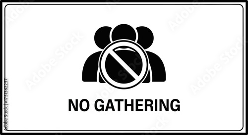 Symbol prohibiting group meetings to prevent spread of illness