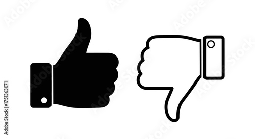 Clear choice between approval and disapproval with thumbs up and thumbs down icons.