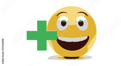 Smiling Face with Plus Sign Friendly and Positive Symbol