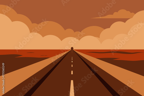 Illustration of a road leading to the horizon line