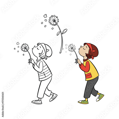 Young person gazing up at night sky filled with stars and planets isolated on transparent background